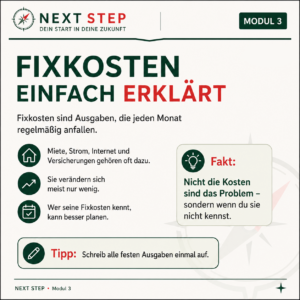 NEXT STEP Modul 3 – Fixkosten & Haushaltsplanung
